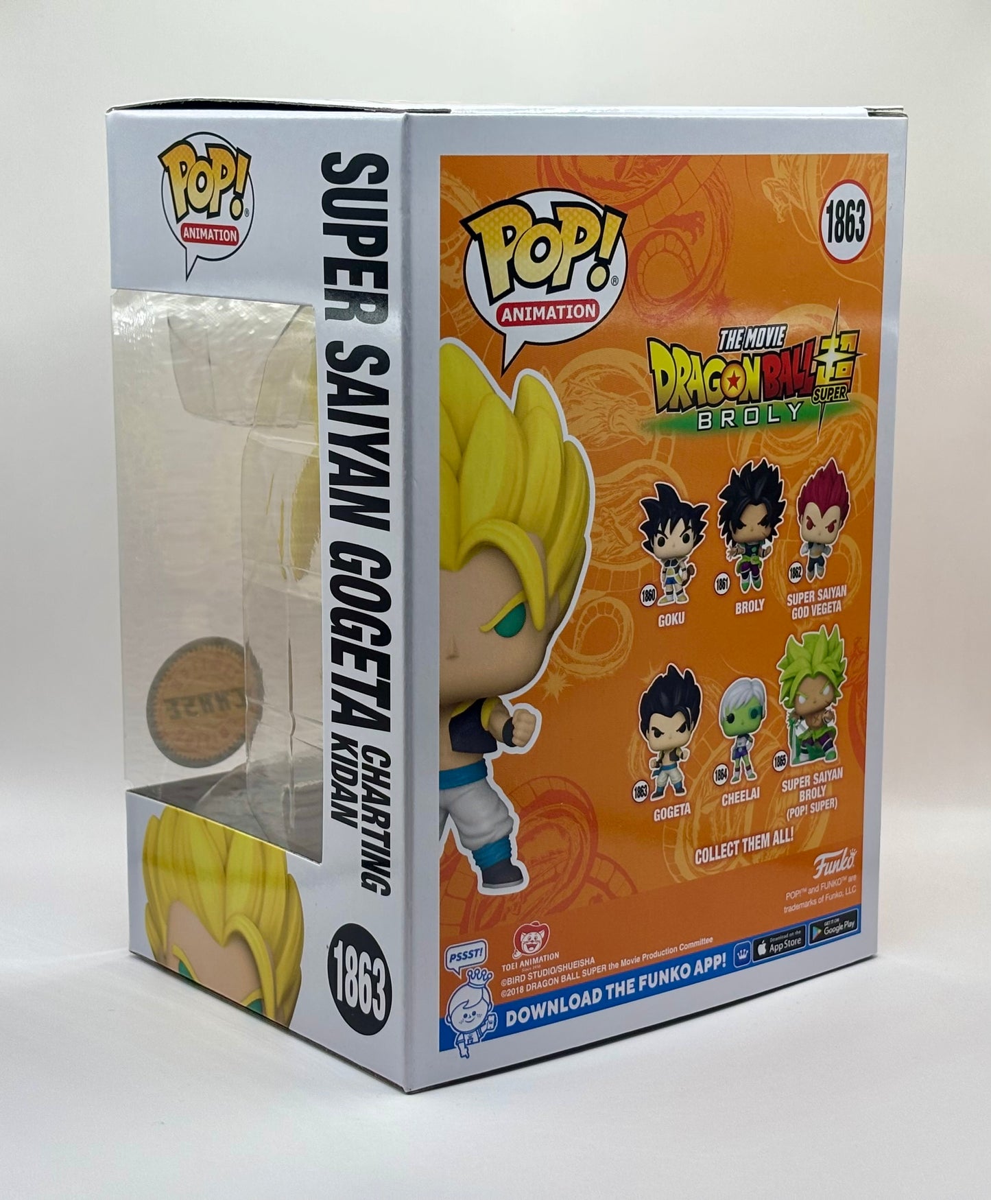 Funko Pop Animación Dragon Ball Super Super Sayian Gogeta Gráfico Kidan #1863 Edición limitada Chase