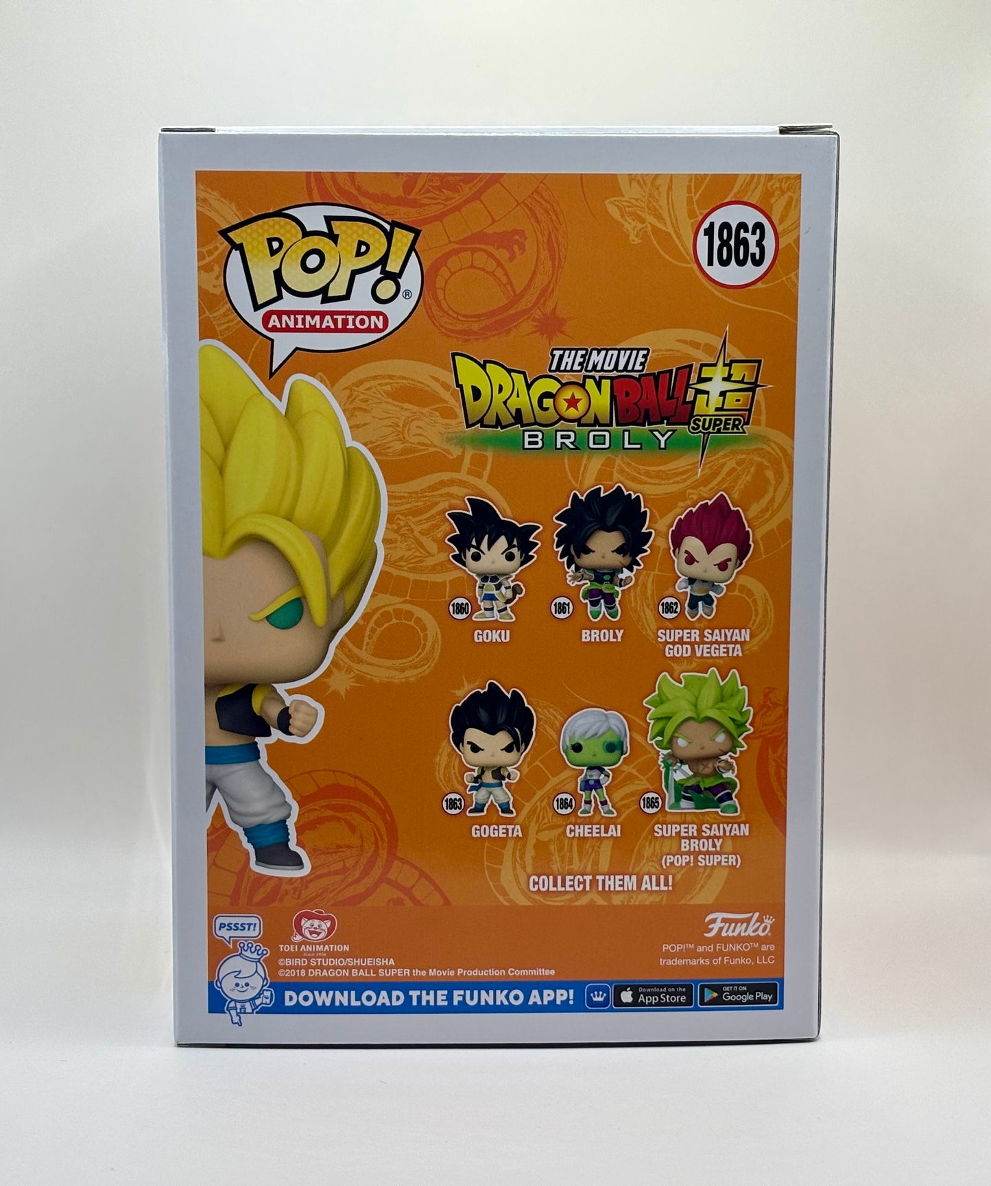 Funko Pop Animación Dragon Ball Super Super Sayian Gogeta Gráfico Kidan #1863 Edición limitada Chase