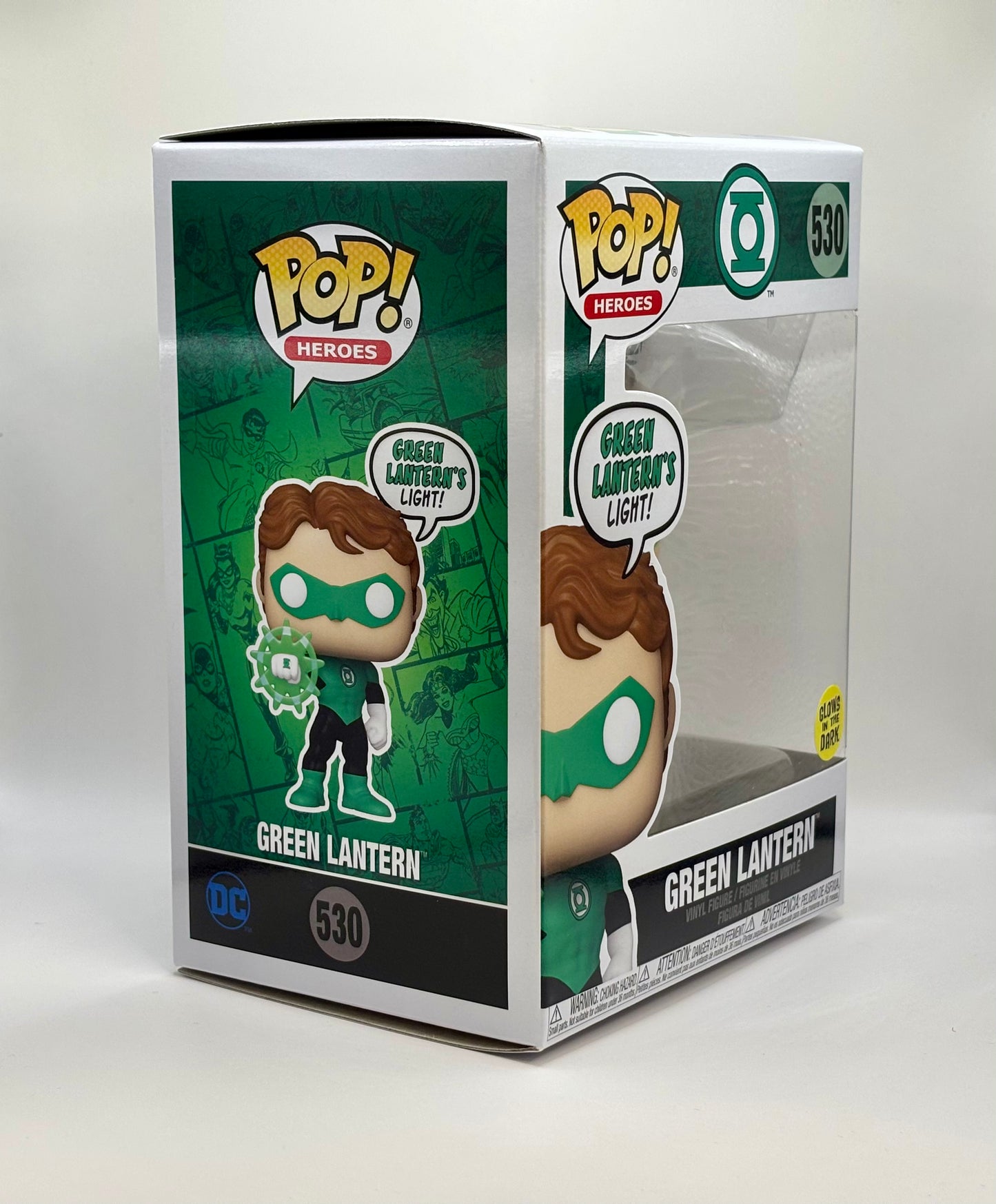 Figura de vinilo exclusiva que brilla en la oscuridad de Funko Pop Heroes Green Lantern's Light GREEN LANTERN #530 de DC Comics